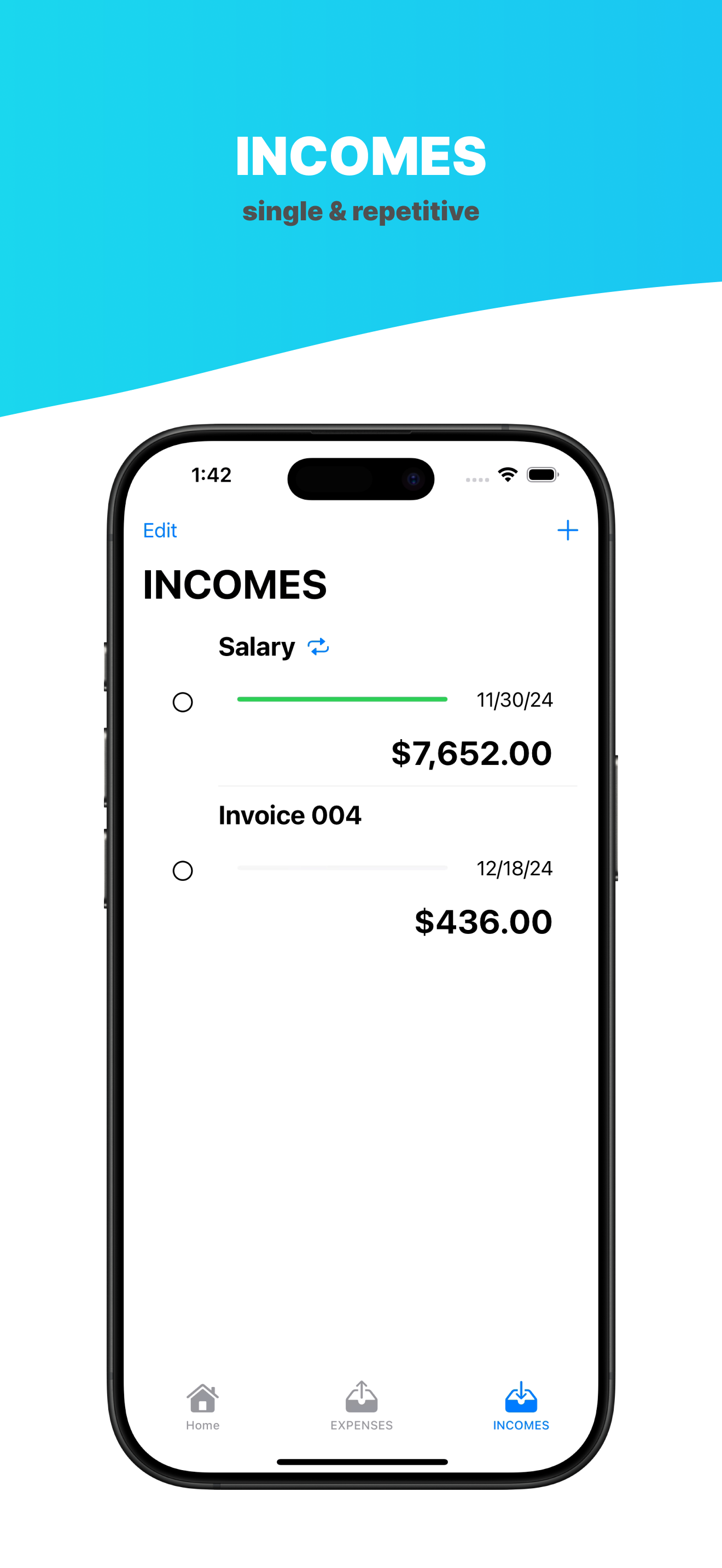 incomes mockup